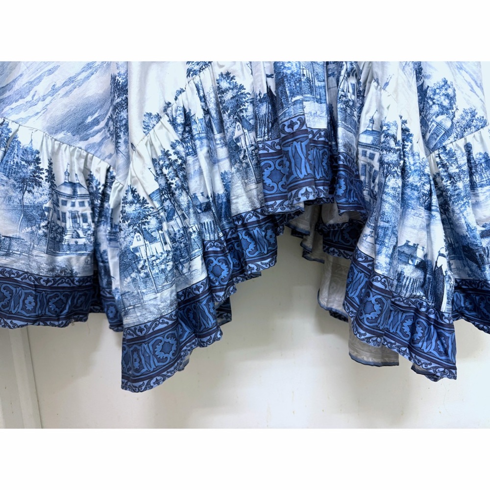 Alice + Olivia Rosalee Chateau Toile de Jouy Maxi Dress Blue Floral Bustier 10 - Picture 12 of 16
